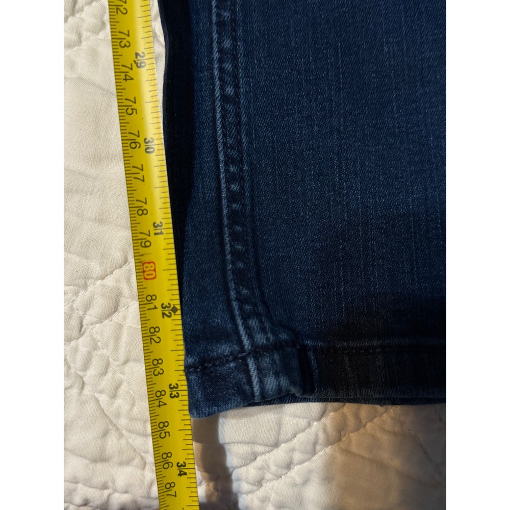 Burberry Brit Bootcut Jeans Womens 27 Blue Chelsea Beaded Knight Logo Denim - Picture 11 of 13